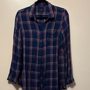 Talbots Blue and Pink Plaid Button Down Shirt